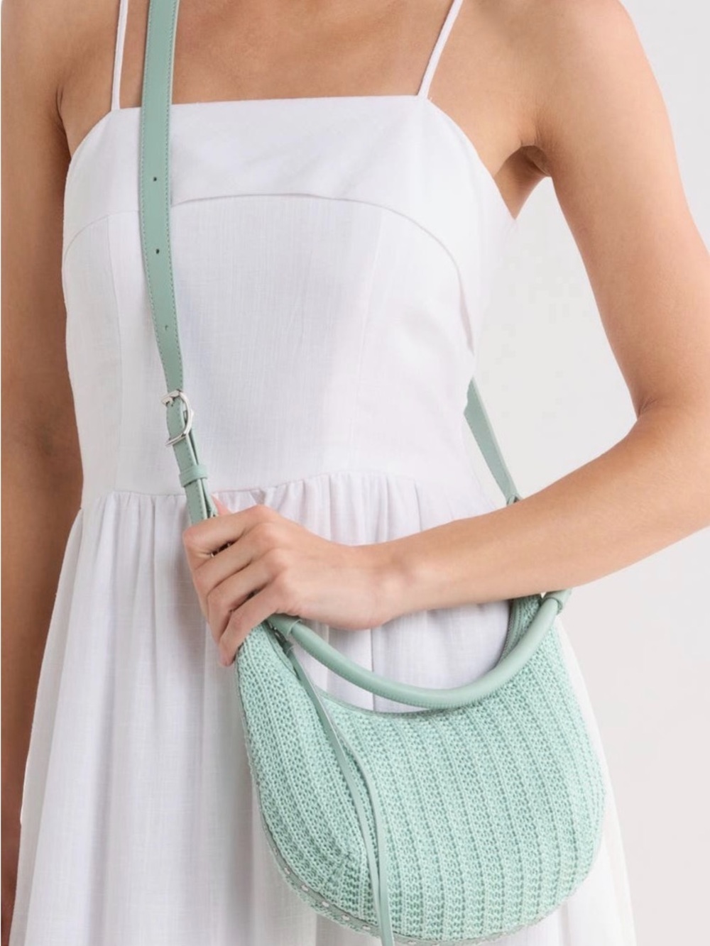NWOT Mint Green Rebecca Minkoff Darren Crescent Crossbody Bag